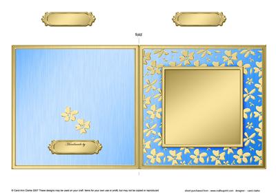 Square Metallic Flowers Plain Card Base - Portrait