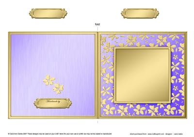 Square Metallic Flowers Plain Card Base - Portrait
