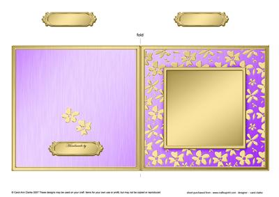 Square Metallic Flowers Plain Card Base - Portrait