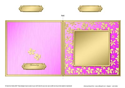 Square Metallic Flowers Plain Card Base - Portrait