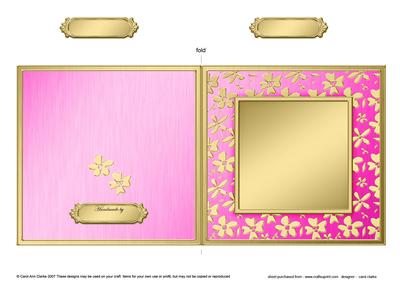 Square Metallic Flowers Plain Card Base - Portrait