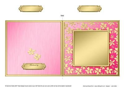 Square Metallic Flowers Plain Card Base - Portrait