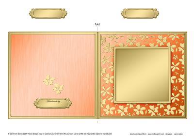 Square Metallic Flowers Plain Card Base - Portrait