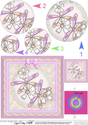 Dreamy Dragonflies Circle Pyramage Topper