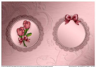 Roses and Metallic Lace Matching Insert A5 Portrait