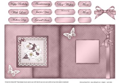 Apple Blossom Fold Back Card