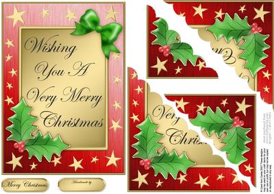 Elegant Christmas Greeting Quick Card Corner Side Stacker
