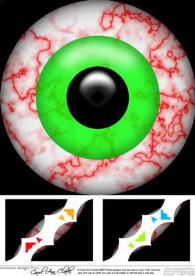 8 x 8 Spooky Eyes Scalloped Corner Topper