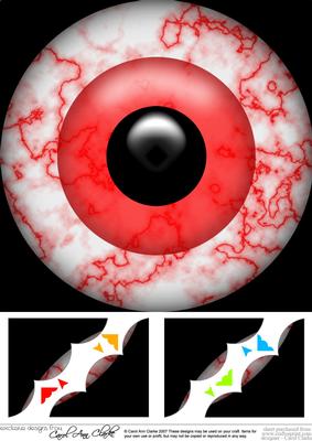 8 x 8 Spooky Eyes Scalloped Corner Topper