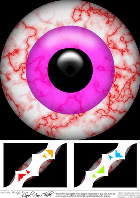 8 x 8 Spooky Eyes Scalloped Corner Topper