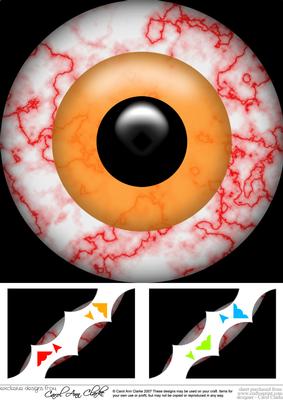 8 x 8 Spooky Eyes Scalloped Corner Topper