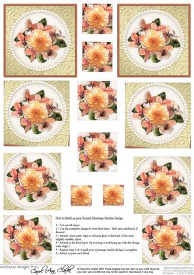 Flowers and Pearls Twisted Pyramage Sheet