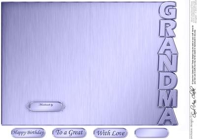 5 x 7 Elegant Metallic Grandma Shaped Card