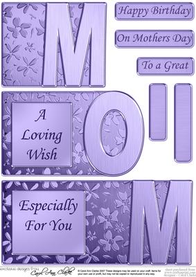 Mom Elegant Metallic Book Sheet