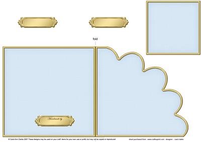 Cut and Fold Shell Corner Card Plain Card Base