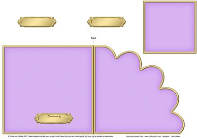 Cut and Fold Shell Corner Card Plain Card Base