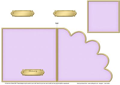Cut and Fold Shell Corner Card Plain Card Base
