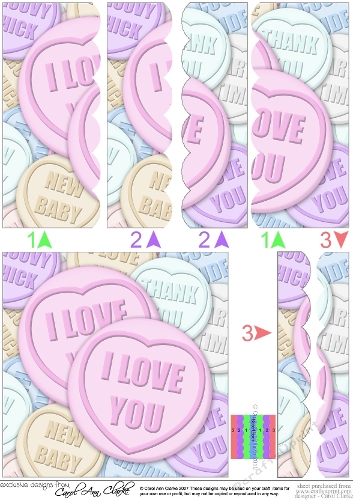 I Love You Sweet Heart - Scallop Edge Side Stacker
