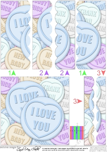 I Love You Sweet Heart - Scallop Edge Side Stacker