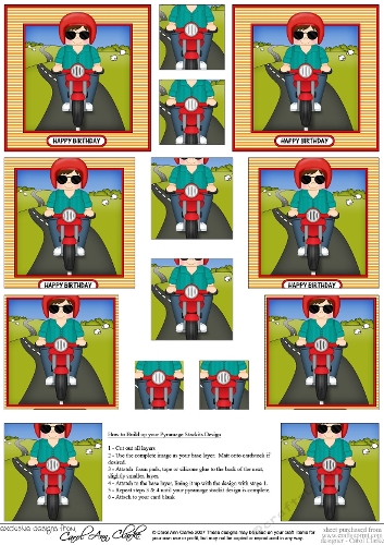 Motorbike Rider - Pyramage sheet