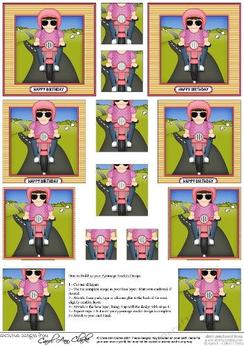 Motorbike Rider - Pyramage sheet