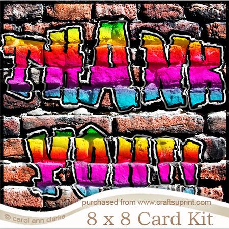 8 x 8 Graffiti Thank You! Kit with Scalloped Corners