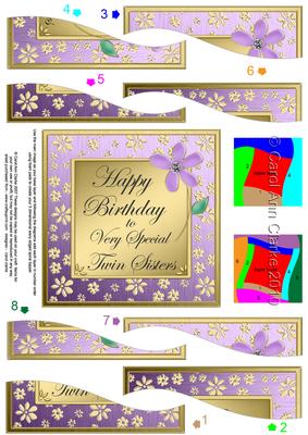 Twin Sisters Birthday Wavy Spiral Side Stacker