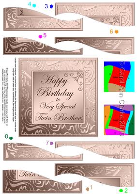 Twin Brothers Birthday Wavy Spiral Side Stacker