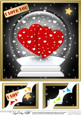 8 x 8 Love Globe Scalloped Corner Topper