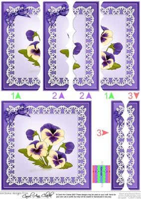 Pansy on Butterfly Lace Scallop Edge Side Stacker