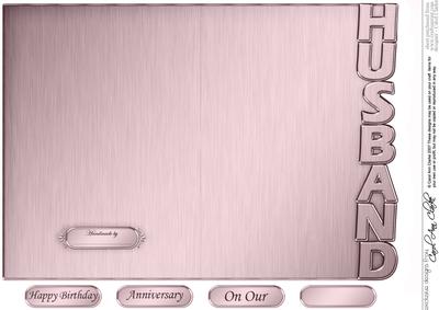 5 x 7 Elegant Metallic Husband Shaped Card