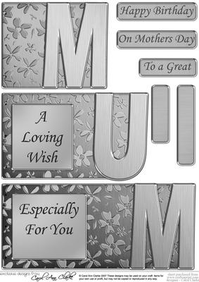 Mum Elegant Metallic Book Sheet