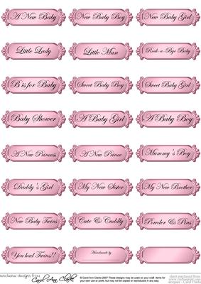 Metallic Baby Greetings Text Plates