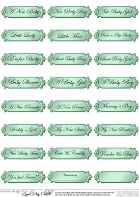 Metallic Baby Greetings Text Plates