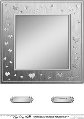 8 x 8 Metallic Romantic Hearts Plain Card Base