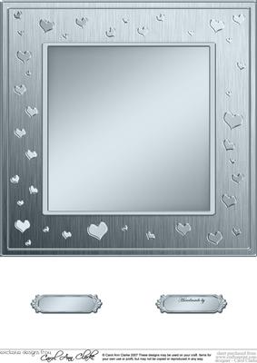8 x 8 Metallic Romantic Hearts Plain Card Base