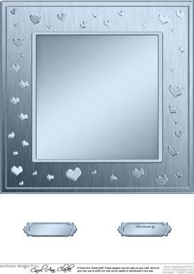 8 x 8 Metallic Romantic Hearts Plain Card Base