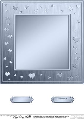 8 x 8 Metallic Romantic Hearts Plain Card Base