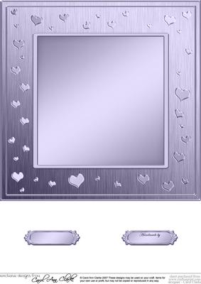 8 x 8 Metallic Romantic Hearts Plain Card Base