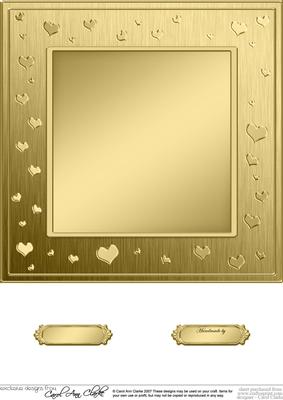 8 x 8 Metallic Romantic Hearts Plain Card Base