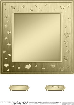 8 x 8 Metallic Romantic Hearts Plain Card Base