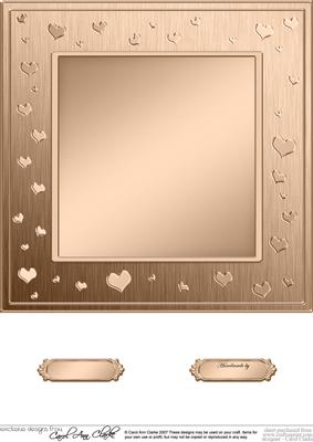8 x 8 Metallic Romantic Hearts Plain Card Base