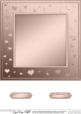 8 x 8 Metallic Romantic Hearts Plain Card Base