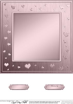8 x 8 Metallic Romantic Hearts Plain Card Base
