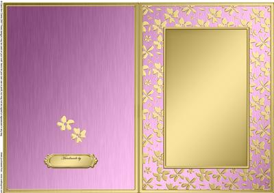 A5 Metallic Flowers Plain Card Base