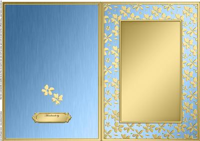A5 Metallic Flowers Plain Card Base