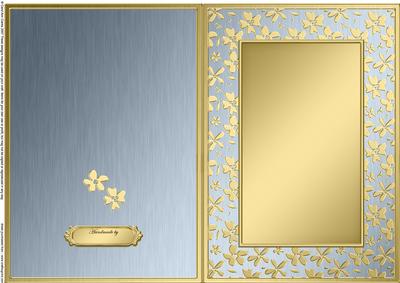 A5 Metallic Flowers Plain Card Base