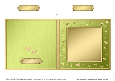 Square Metallic Romantic Hearts Plain Card Base Portrait