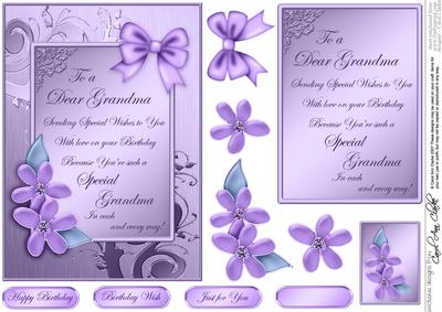 Metallic Grandma Birthday with 3D Decoupage