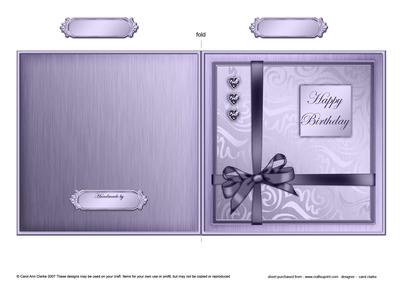 Elegant Flourish Birthday Cut and Fold Card